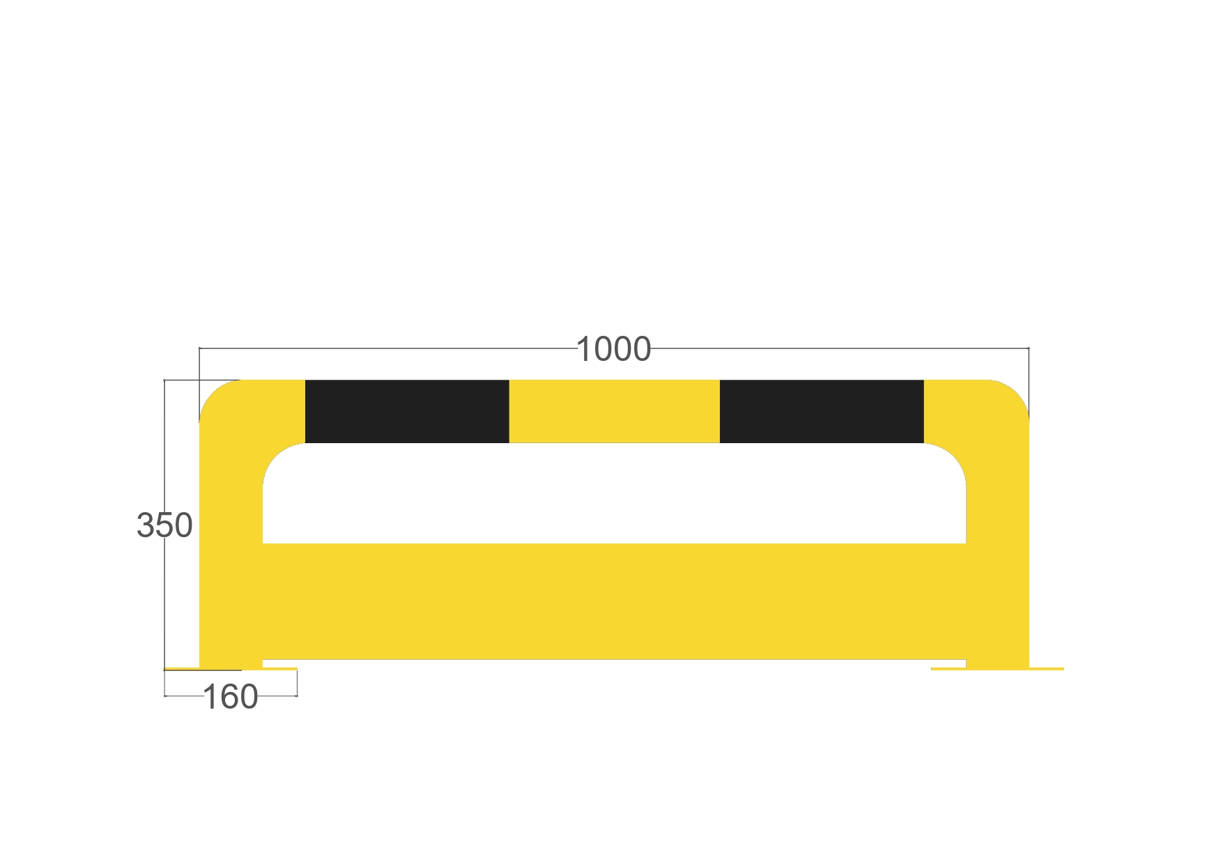 ARCO DE PROTECCION 350x1000 Arco protección con placa 1000x350 mm