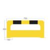 ARCO DE PROTECCION 350x750 Arco protección con placa 750x350 mm