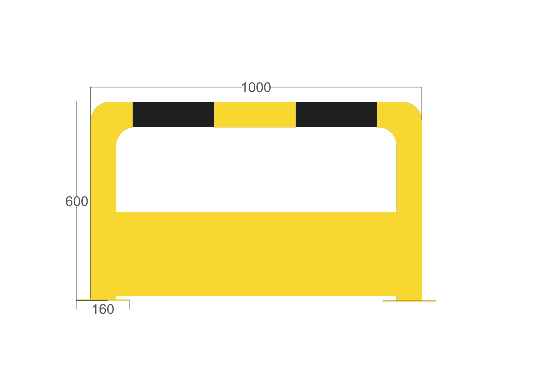 Arco protección con placa 1000x600 mm