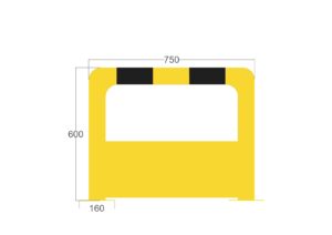 Arco protección con placa 750x600 mm