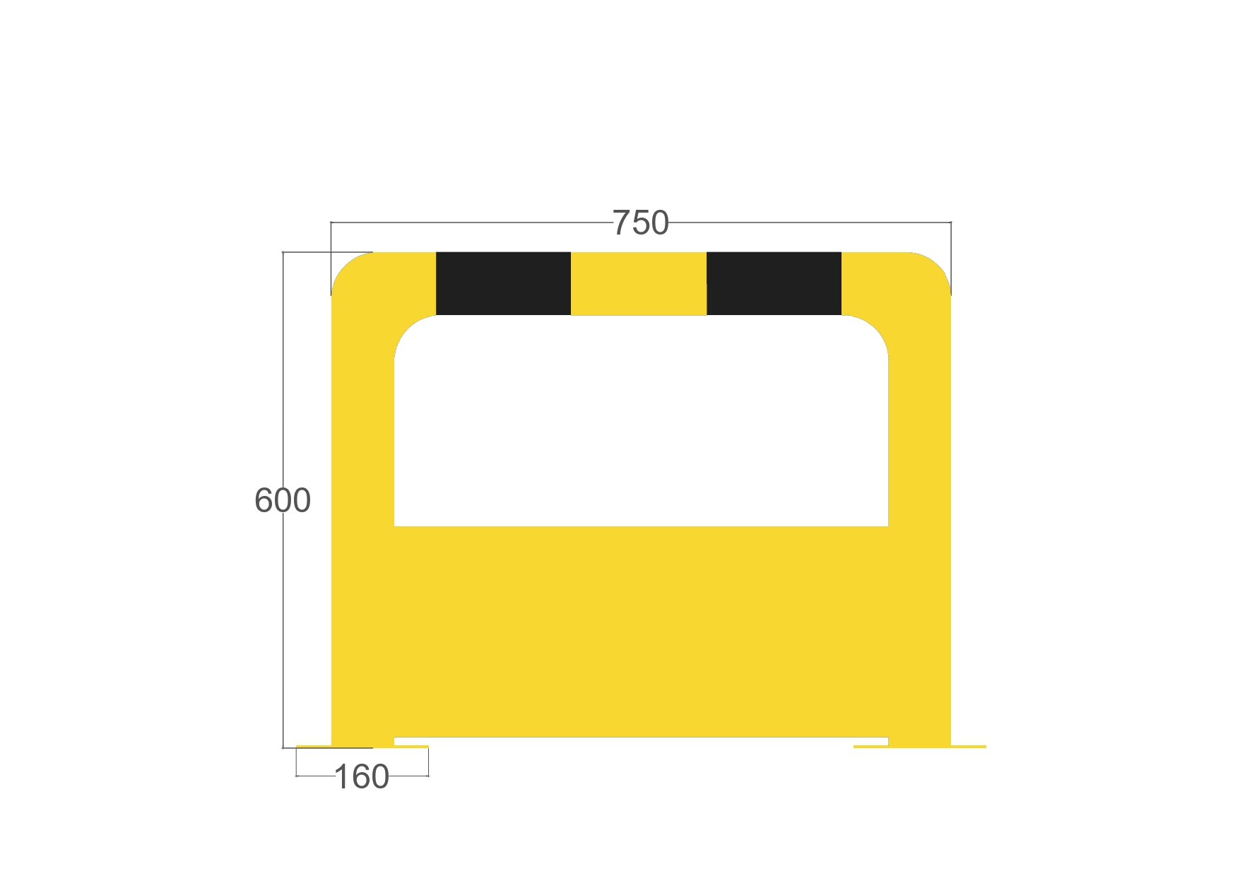 ARCO DE PROTECCION 600x750 Arco protección con placa 750x600 mm