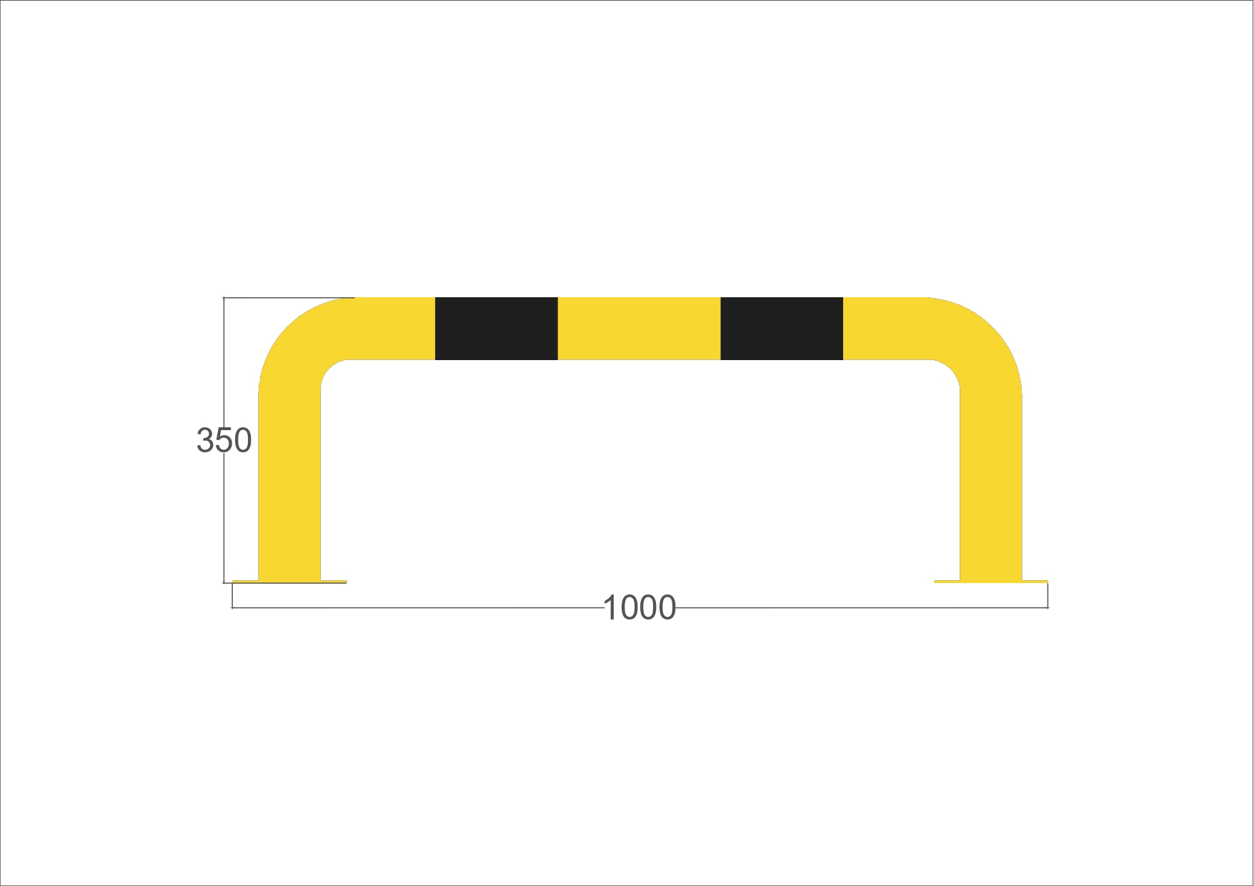 Arco de protección industrial estándar bajo 350x1000mm