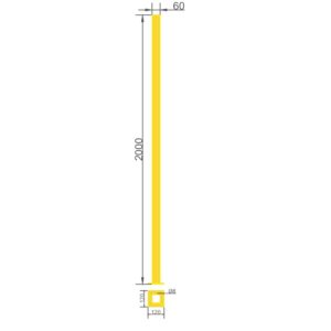 Montante acero amarillo 60x60mm