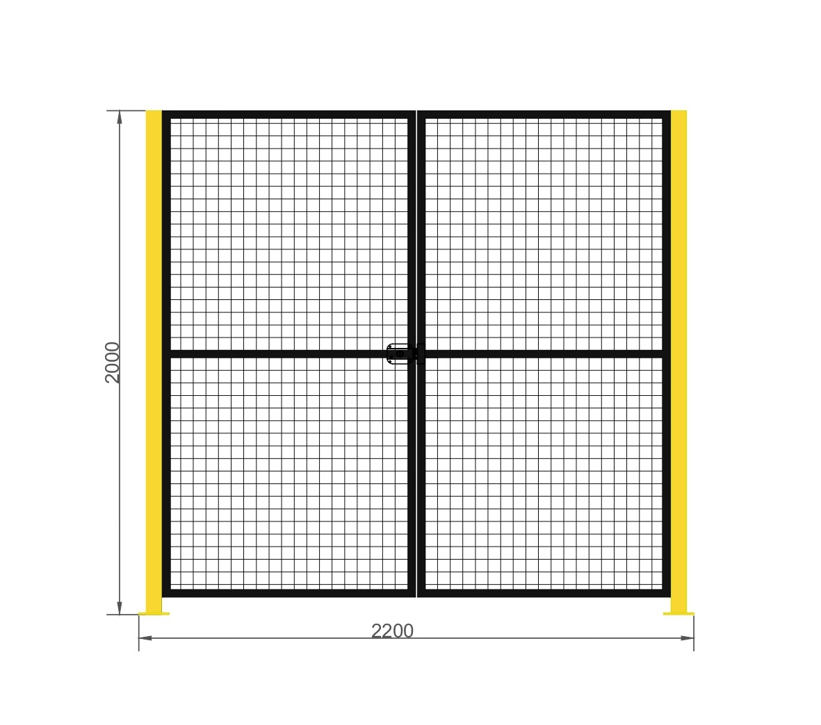 Puerta de doble hoja para vallado industrial 2000x2200mm